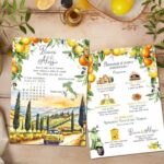 Faire-part Mariage Toscane Citrons Vespa Italie _ Invitation Dolce Vita Italien