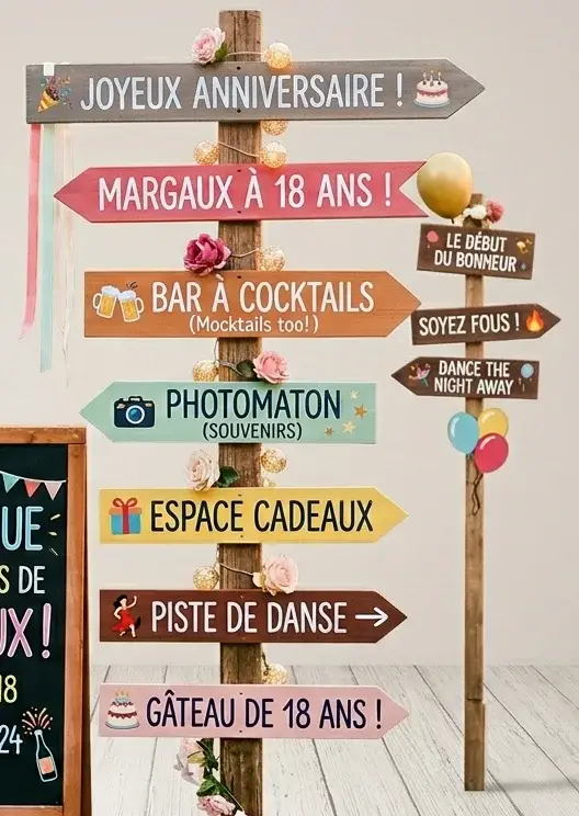 panneaux signalétiques anniversaire