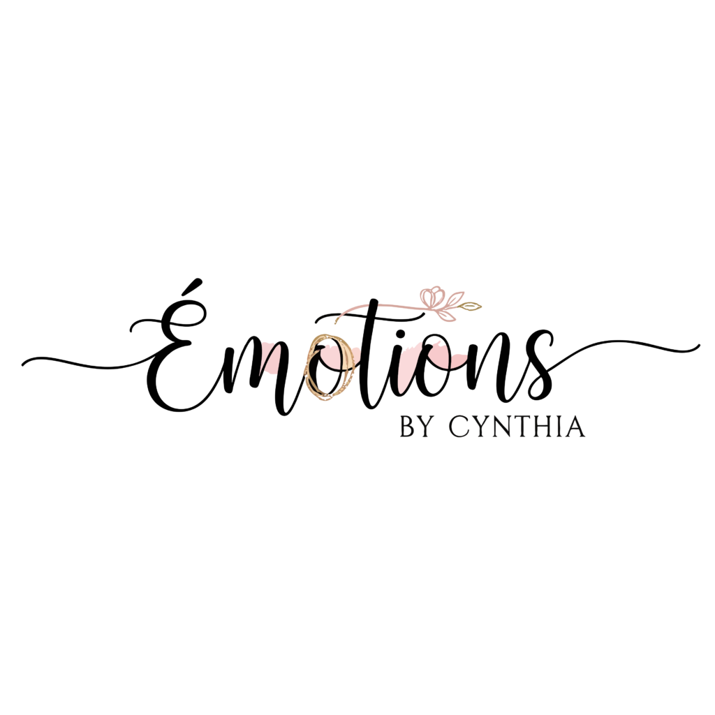 emotions by cynthia logo avec fond transparent et des touche de rose